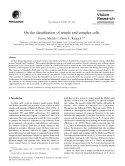 On the classification of simple and complex cells