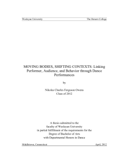 MOVING BODIES, SHIFTING CONTEXTS: Linking