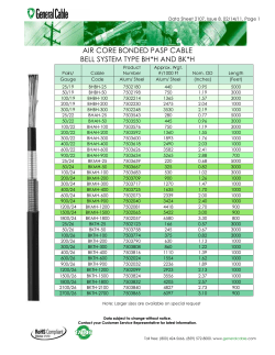 air core bonded pasp cable bell system type bh*h