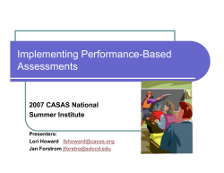 Implementing Performance Based Assessment