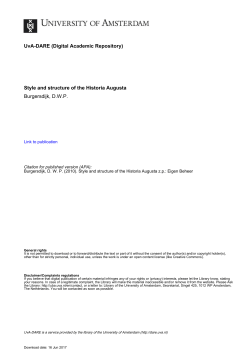 Style and structure of the Historia Augusta Burgersdijk - UvA-DARE