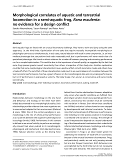 Morphological correlates of aquatic and terrestrial locomotion in a