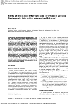 Shifts of interactive intentions and information seeking strategies in
