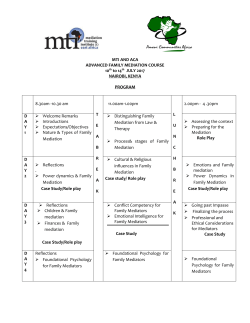 MTI AND ACA ADVANCED FAMILY MEDIATION COURSE 10th to