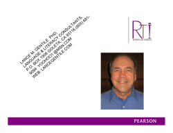 Lance M. Gentile PhD, 2012