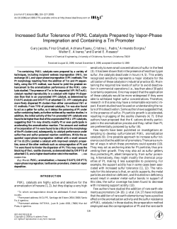 Increased Sulfur Tolerance of Pt/KL Catalysts Prepared by Vapor