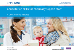 Consultation skills for pharmacy support staff