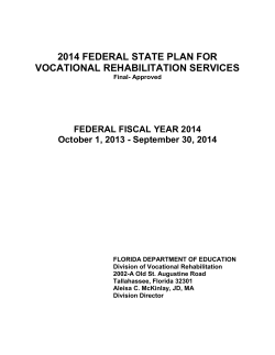 2014 State Plan - Florida Division of Vocational Rehabilitation
