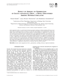 effect of arsenic on germination of isatis cappadocica desv., a newly