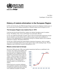 History of malaria elimination in the European Region