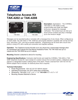 Telephone Access Kit &ndash; TAK-4202 or TAK-4208