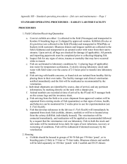Appendix XII &ndash; Standard operating procedures &ndash; fish care and