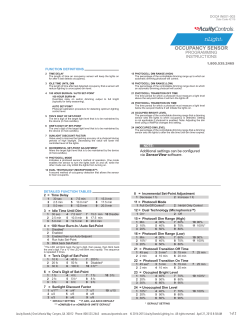 OCCUPANCY SENSOR