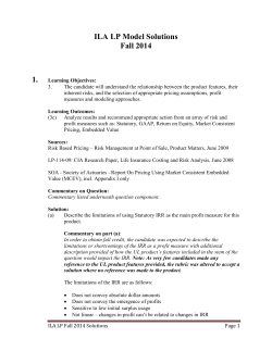 ILA LP Model Solutions Fall 2014