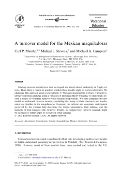 A turnover model for the Mexican maquiladoras