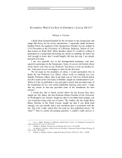 STANDING: WHO CAN SUE TO ENFORCE A LEGAL DUTY