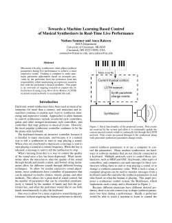 Developing a Machine Learning Approach to Controlling Musical