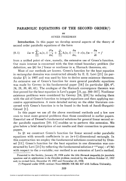 PARABOLIC EQUATIONS OF THE SECOND ORDERO