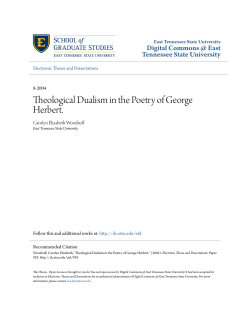 Theological Dualism in the Poetry of George Herbert.