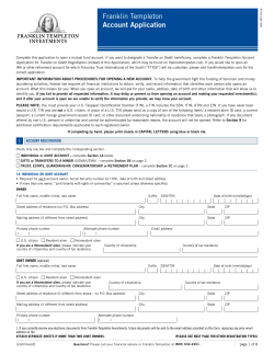 Account Application - Franklin Templeton Investments