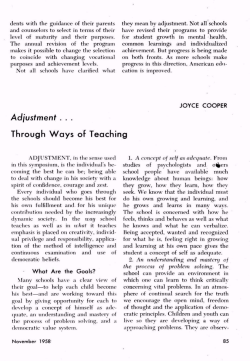 Adjustment . .. Through Ways of Teaching
