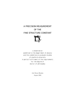 a precision measurement of the fine structure constant