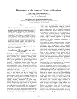 The emergence of color categories: Variance and invariance