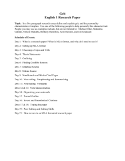 Grit English 1 Research Paper