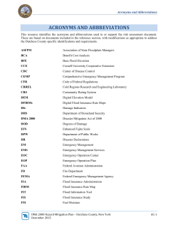 Acronyms and Abbreviations : Hazard Mitigation Plan