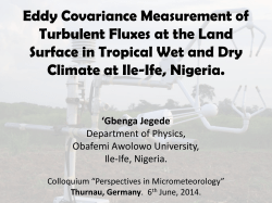 Eddy Covariance Measurement of Turbulent Fluxes at