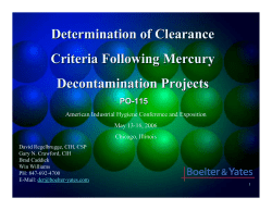 Determination of Clearance Criteria Following Mercury