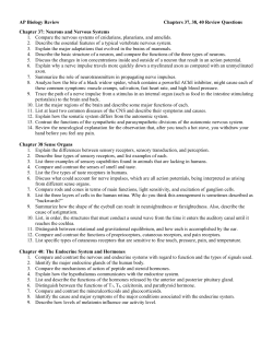 AP Biology Review Chapters 37, 38, 40 Review Questions