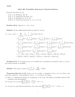 Jonah Math 426: Probability, Homework 2 Selected Solutions