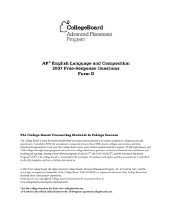 AP&reg; English Language and Composition 2007 Free