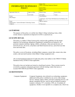 IT0022 Technology Equipment Disposal - My Baker