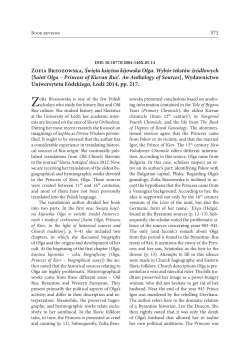 371 Zofia Brzozowska, Święta księżna kijowska Olga. Wyb&oacute;r