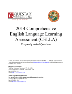 2014 Comprehensive English Language Learning Assessment