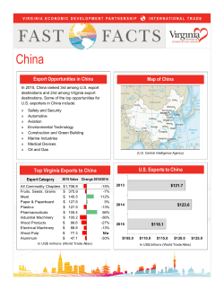 Map of China Export Opportunities in China Top Virginia Exports to