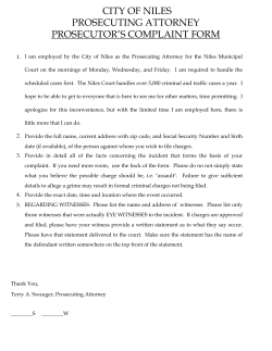 Prosecutor Complaint Form