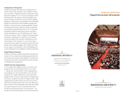 Anderson University Chapel/Convocation Information