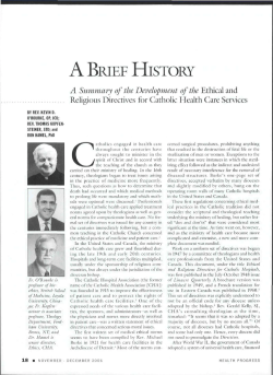 a brief history - Catholic Health Association