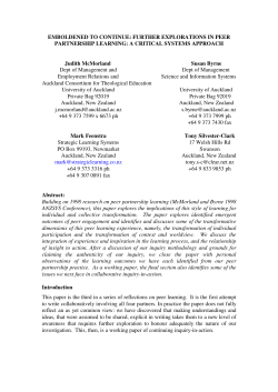 Emboldened to Continue: Further Explorations in Peer Partnership