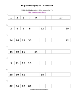 Skip Counting By 2`s &ndash; Exercise 1 3. 4. 5. 6. 7.