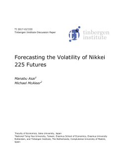 Forecasting the Volatility of Nikkei 225 Futures - Index of