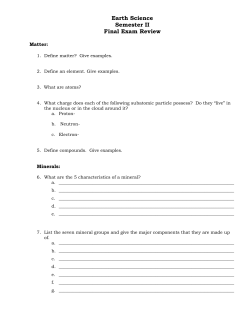 Earth Science Final Exam review