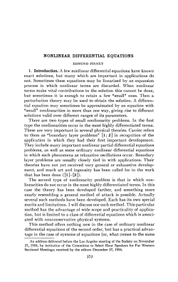 nonlinear differential equations