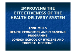 ANNE MILLS HEALTH ECONOMICS AND FINANCING