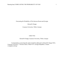 Running head: FORECASTING THE