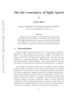 On the constancy of light speed