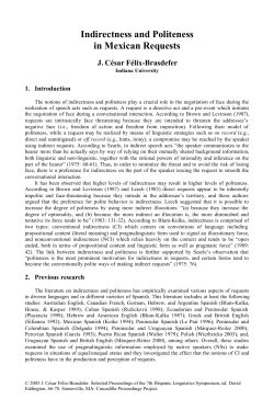 Indirectness and Politeness in Mexican Requests